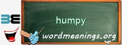 WordMeaning blackboard for humpy